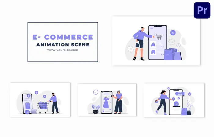 Online Shopping Concept Vector Design Animation Scene